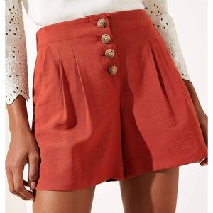 Button front shorts